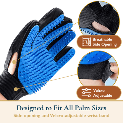 Pet Hair Remover & Pet Grooming Gloves Set, Dog/Cat Grooming Washing Gloves, Dog Brush Deshedding Tool, Reusable Lint Roller for Pet Hair, Dog/Cat Hair/Fur Remover for Carpet, Furniture